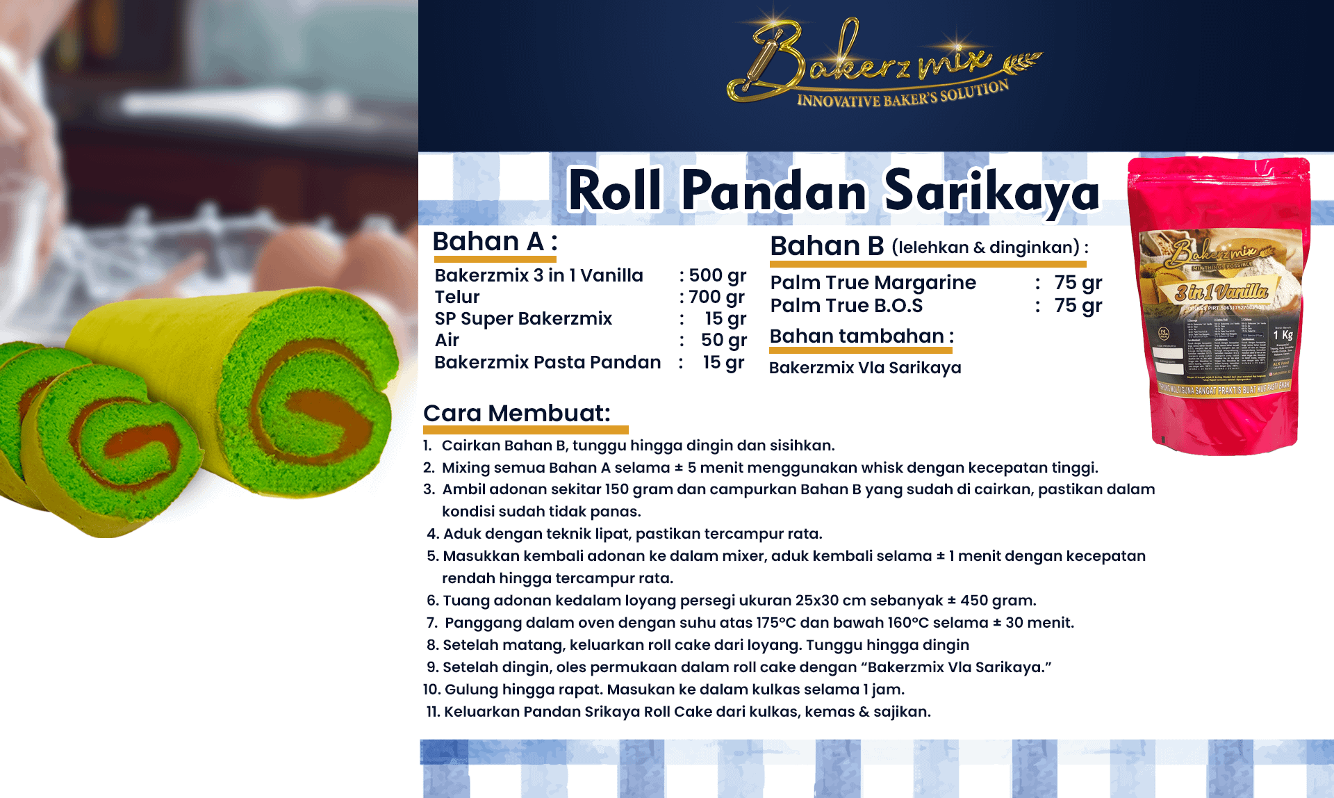BAKERZMIX ROLL PANDAN SARIKAYA